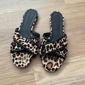 Size 7.5 leopard print JCrew sandals